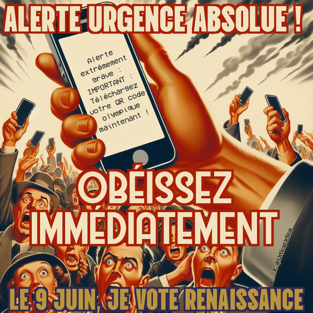💥🚨 ALERTE EXTREMEMENT GRAVE 🔥☢️ 📢 IMPORTANT‼️ Téléchargez votre QR code maintenant ! 📲 Le 9 juin, vous devez voter #ValerieHayer !! 🇪🇺 Je répète, votez #BesoinDEurope #BesoinDeGuerre !!! 💣☠️ Ceci n'est pas un test ! #BesoinDePeur 😱 URGENT !!! x.com/le_Parisien/st…