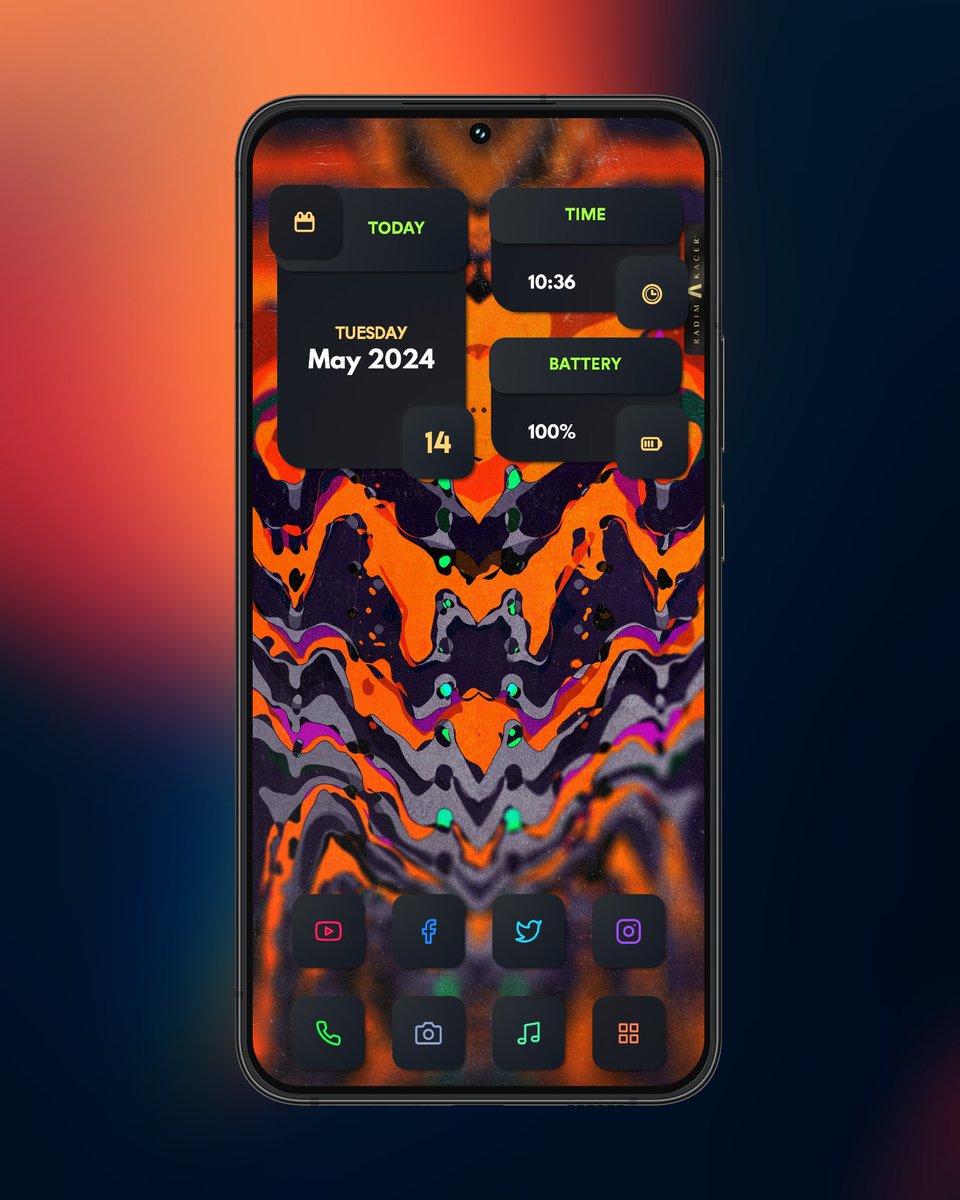 Samsung s22 Ultra Nova Launcher Wallpaper courtesy of @radim_kacer @TheWallpaperOOO Morph Kwgt by @DroidDecor Mockup from CreativeApp #android #samsung #kwgt #wallpaper