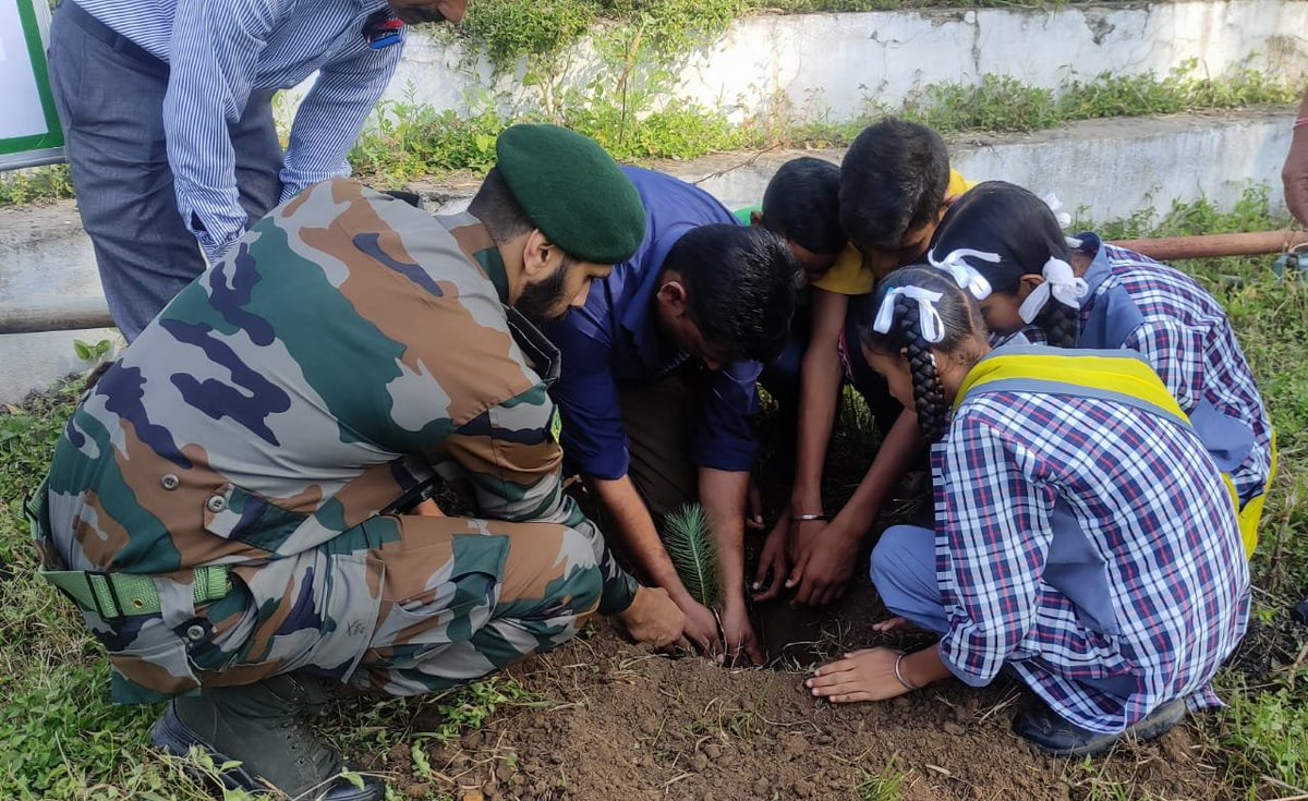 Indian Army continues its commitment to environmental conservation with a massive plantation drive in Jammu and Kashmir, planting thousands of trees to promote a greener tomorrow. #GreenIndia #PlantationDrive #AwamKiFauj . . . . . . #KartikAaryan Hyderabad Aunty #MadhuriDixit