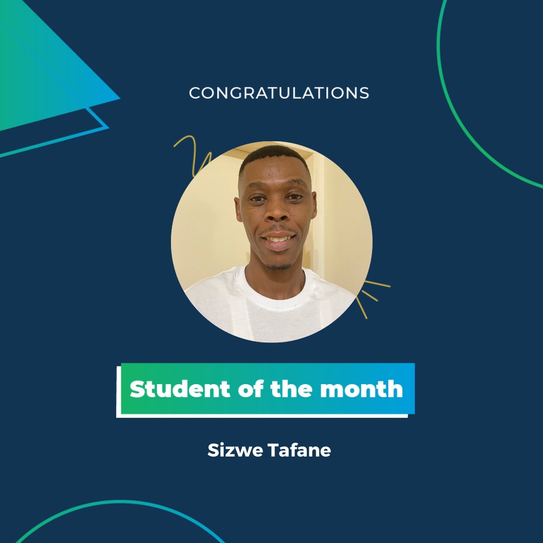 🎉 We're thrilled to announce Sizwe Tafane as our Student of the Month! 🏅 Your dedication and commitment are truly commendable. Keep shining bright! 💫 Join our community of achievers, sign up for a bootcamp today! bit.ly/4ahXQ5X #StudentOfTheMonth #HardWork