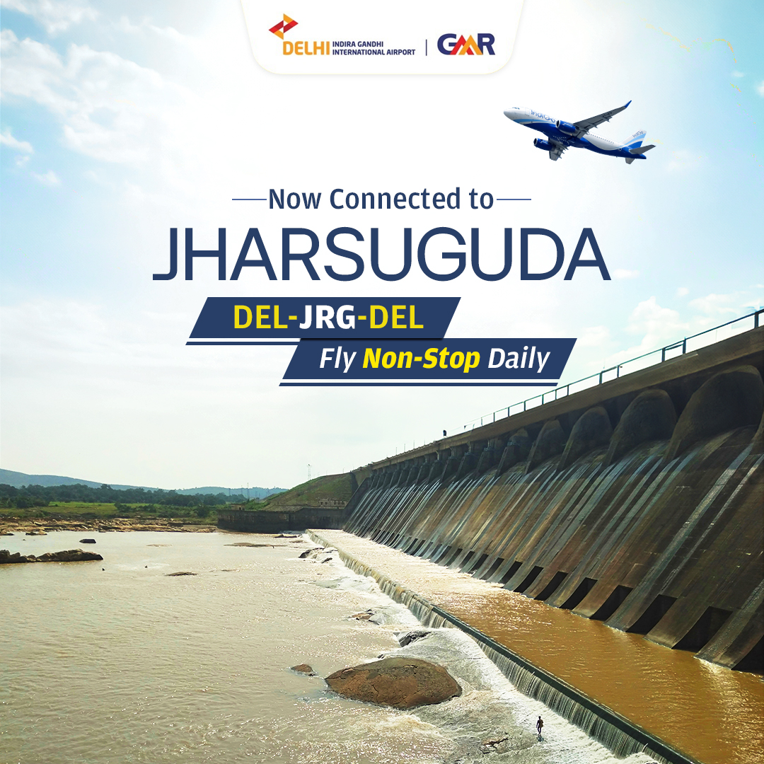 New Route Alert! Fly to Jharsuguda, Odisha from #DelhiAirport and discover its vibrant culture and industrial prowess. Congratulations to @IndiGo6E for expanding horizons and connecting cities. #DELairport #DELconnects