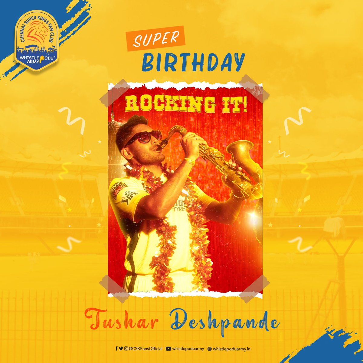 Wishing our Sher a Super Birthday 🎉🥳 #WhistlePodu #CSK @TusharD_24