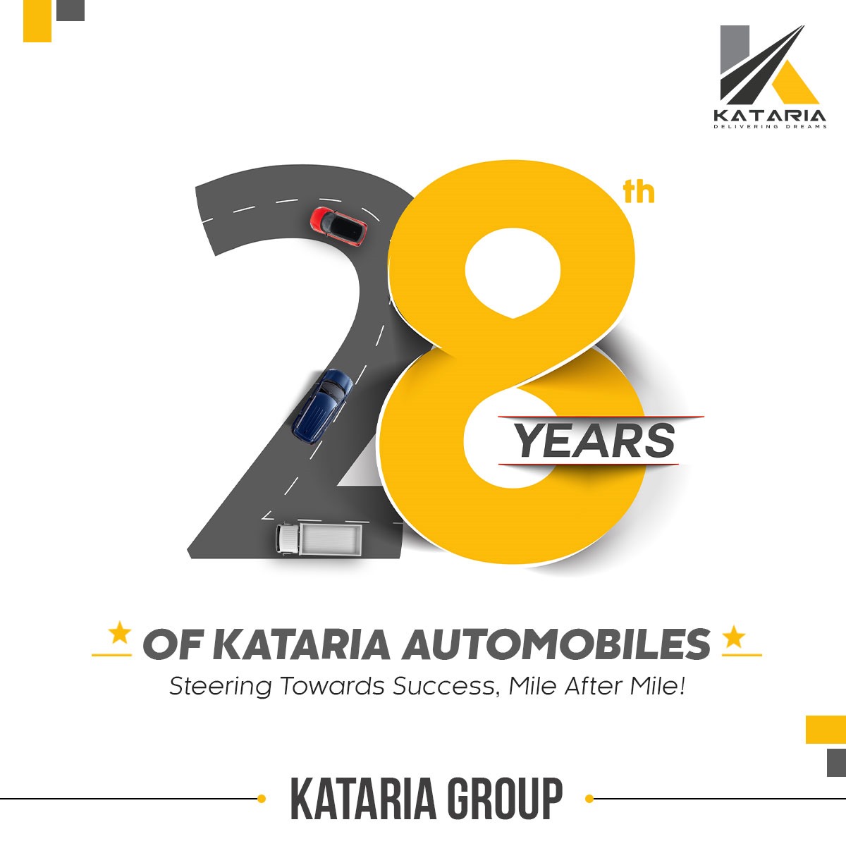 Celebrating 28 years of excellence and innovation at Kataria Automobiles! Thank you to our loyal customers and dedicated team for being part of our incredible journey. Here's to many more years of driving success together!

#KatariaAutomobiles #28Years #AnniversaryCelebration