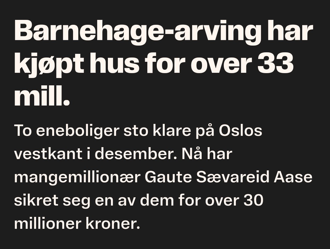 Det er derfor jeg er mot private barnehager. Dette er penger som er tatt ut som fortjeneste av kommunale midler de får for drift. Det skulle ikke vært lov. Overskytende av offentlig tilskudd må gå tilbake til kommunen eller til videre drift.