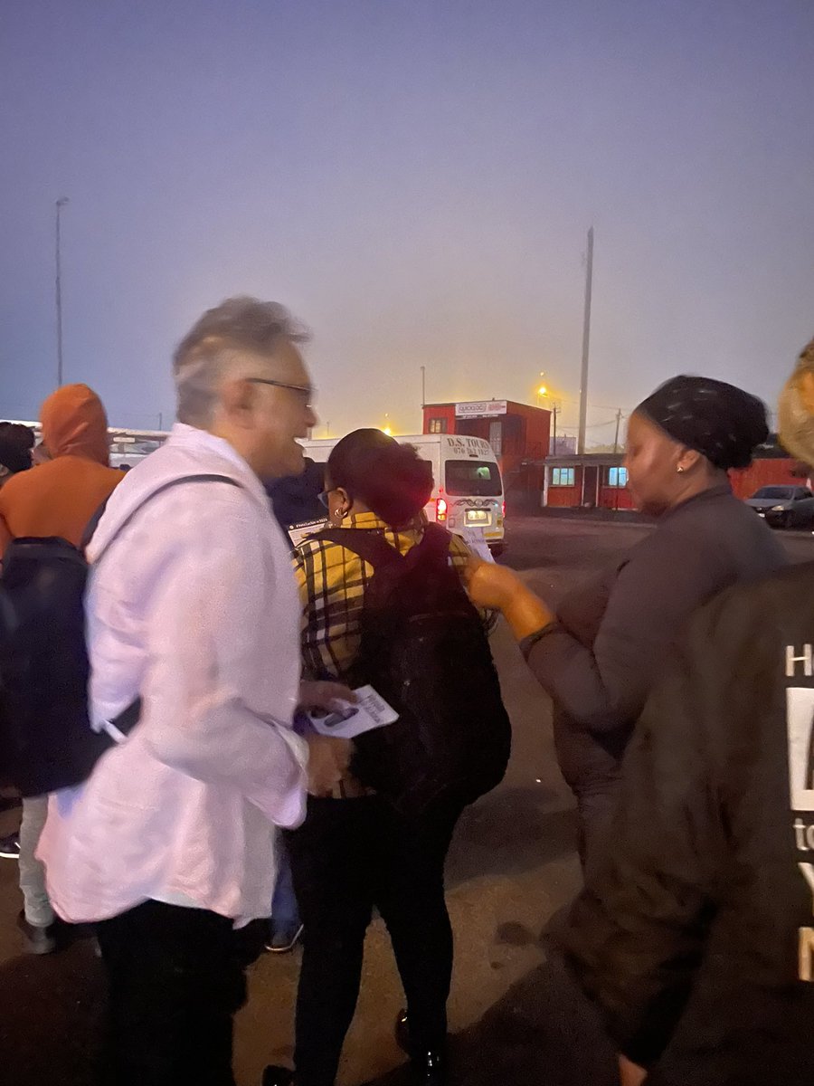 Zackie2024's tweet photo. This morning, @ZackieAchmat and Youth in Action of the ZA2024 campaign were pamphleteering at the Khayelitsha Site-C taxi rank. 2 weeks to go til elections! #VoteZackie #OurMP #FixTheState #ReclaimParliament #BuildOurCommunities #Elections2024 https://t.co/PqnLlu1TAo