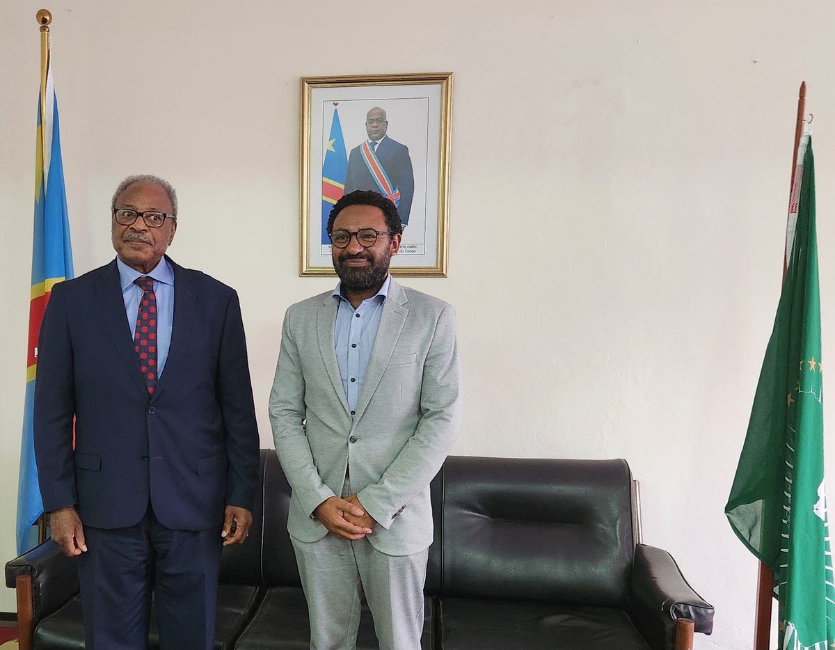 Yesterday our Excutive Director along with our Director of Programs @h3_tsion & Researcher @WahilaHany was received at the Embassy of the #DRC by H.E. Permanent Representative of the DRC to @_AfricanUnion Amb Ngandu Ilunga Jean Léon for discussing areas of collaboration in the