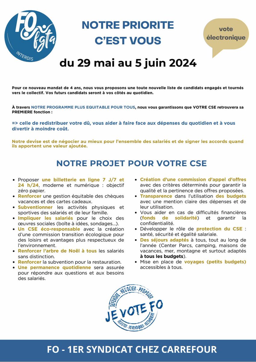 FO carrefour sieges tweet media