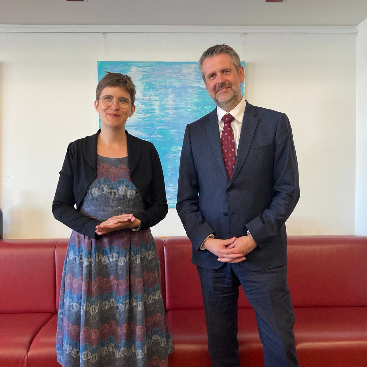 Anregender Austausch erfolgte mit Staatsministerin Anna Lührmann über #EuropäischeAngelegenheiten, einschließlich #Klimaschutz, #EWR, #EFTA und die Bedeutung des Hohen Nordens. Die 🇮🇸 🇩🇪Partnerschaft für ein nachhaltiges und belastbares Europa bleibt im Fokus.