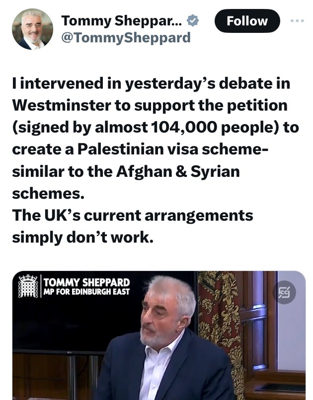 🚨We have no housing yet crackpot SNP lout Tommy Shepherd wants to move millions of impecunious Palestinian to the UK.

Where will they live? Who will pay for them Tommy? 

#SNPout