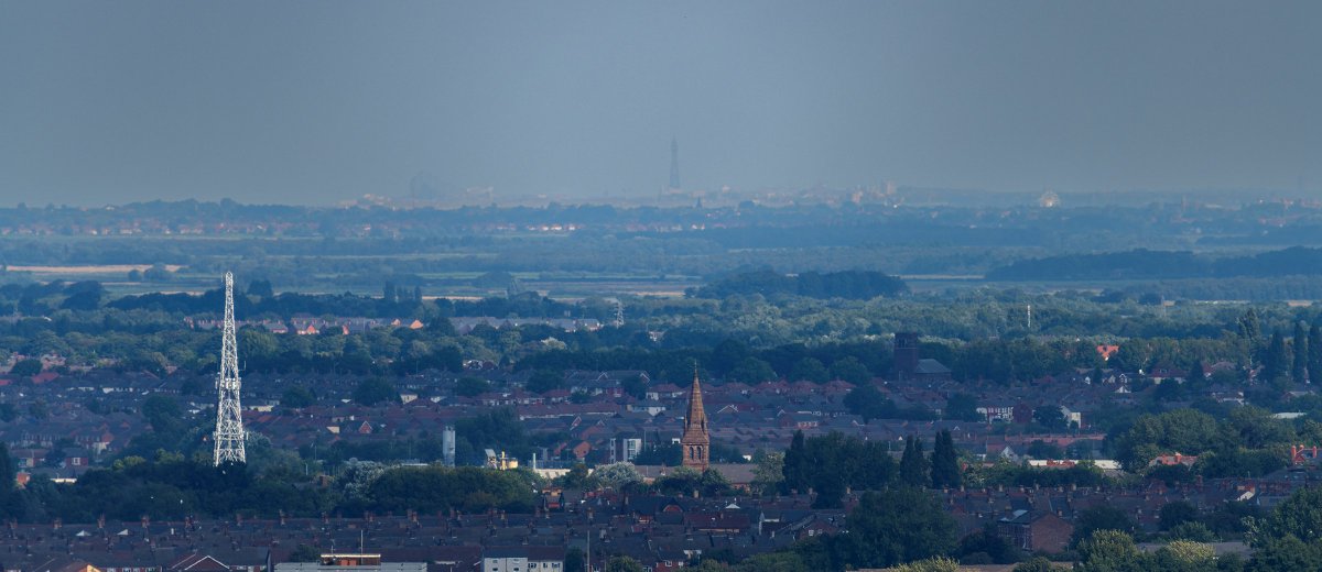 A hazy view of Blackpool from #Liverpool.