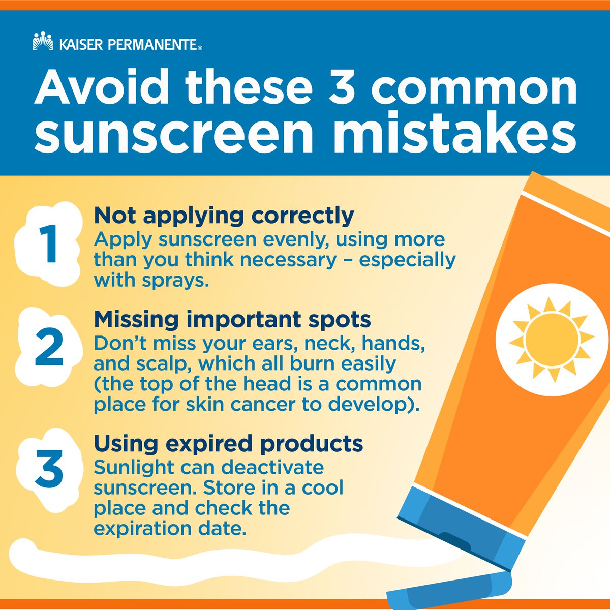 It’s easy to make mistakes when using sunscreen. Here are the most common ones. Learn more: k-p.li/4dzKKnH