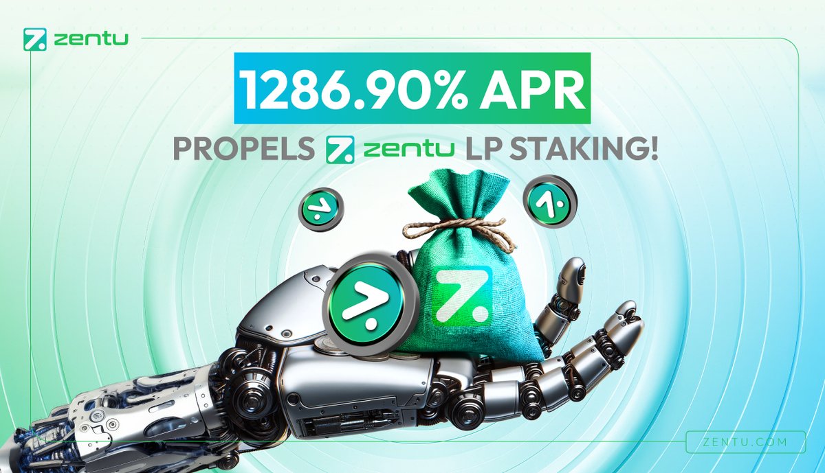 🤖 Looking for a fool-proof way to make staking work for you? Look no further, ZENTU LP staking APR is now up to 1286.90%, making it the *perfect* time to invest. 👉🏻 Start your ZENTU LP staking journey now: stake.zentu.com #ZentuAI #ZENT #Staking #AIartwork