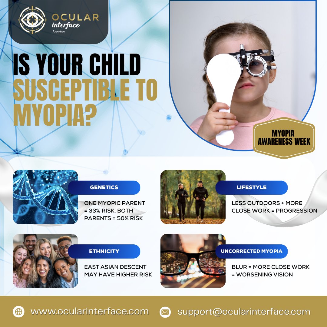 'Is Your Child at Risk for Myopia?'
📚 Take advantage of our special £5 course on Myopia Detection & Management throughout Myopia Awareness Week!

To Enrol: 
🔗ocularinterface.com/machine-learni…

#MyopiaAwarenessWeek #EyeHealth #OCULARInterface #MyopiaControl #OphthalmologyEducation