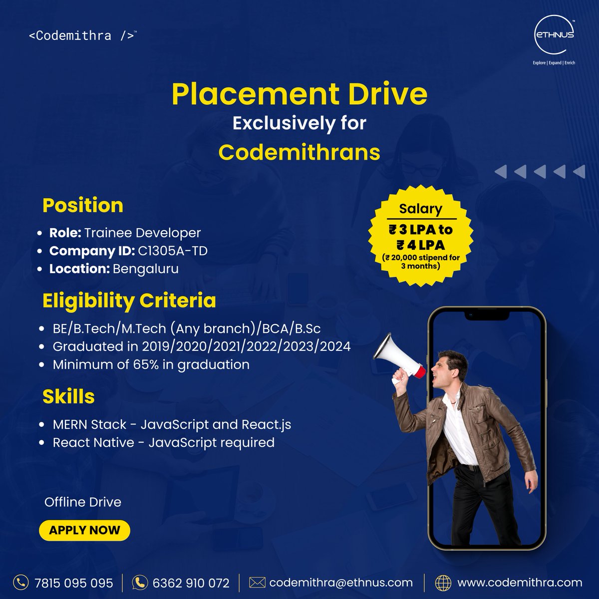 Build a career of your choice in emerging technology.

Visit: codemithra.com/mern-stack/

#PlacementDrive #joboffer #career #tech #jobseekers #technology #job #jobhunt #jobhiring #jobalert #jobforyou #jobhunting #opportunity #skills #jobs #training #placements #developer