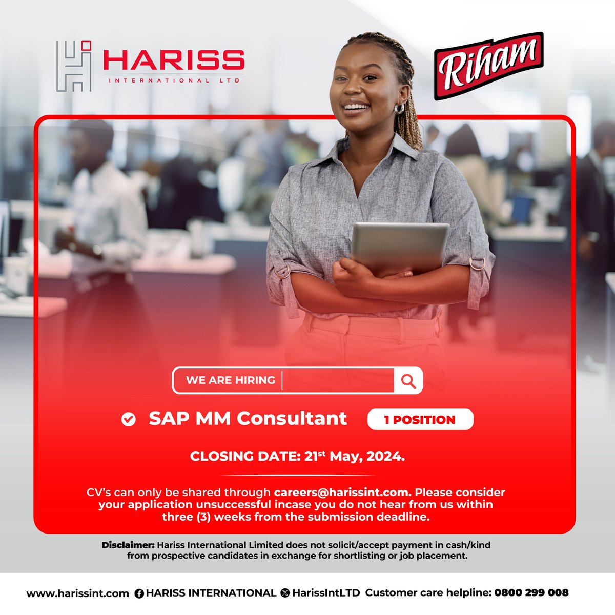 We are looking for a SAP MM Consultant Email CV: careers@harissint.com Job Details: For a detailed look at what the role entails, click the link to view the full Job Description. bit.ly/HIL-SAP Apply or refer someone. Good luck!