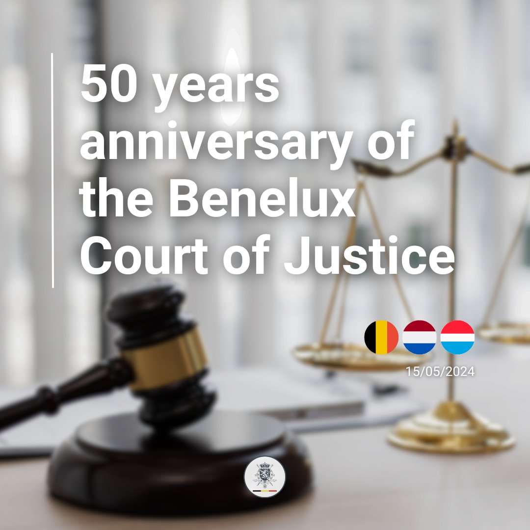 🇧🇪🇳🇱🇱🇺 Today, we celebrate the 50th anniversary of the #Benelux Court of Justice. This international court, composed of 🇧🇪🇳🇱🇱🇺 judges, aims to promote uniformity in the application of legal rules that are common to the Benelux countries in a wide variety of areas.