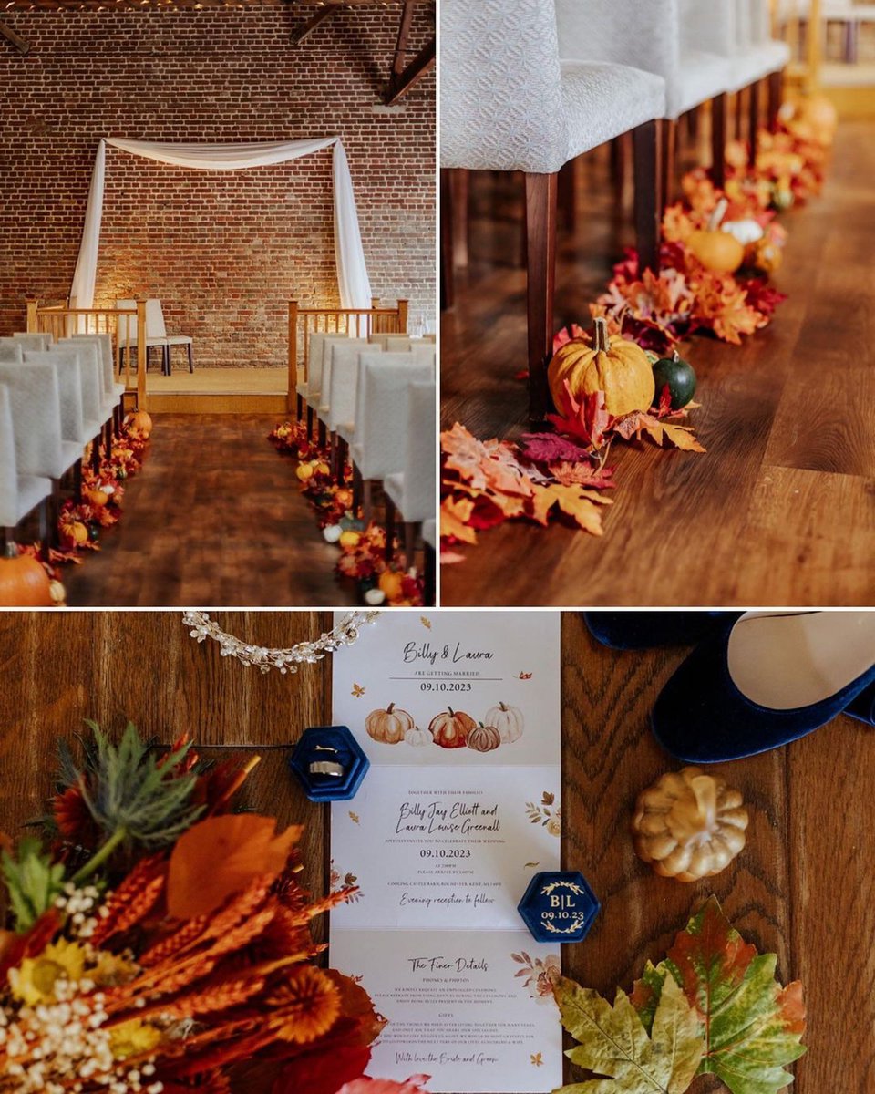 A particular favourite wedding theme for us is autumn…we love the rustic colours and decor 🍁🍂