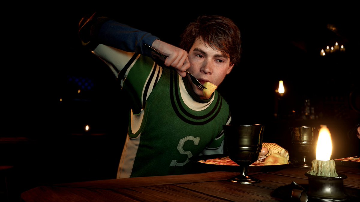 'I'll take that piece of potato if you don't want it.' #HogwartsLegacy #SebastianSallow *some old shots from I think Jan. which I never upload*