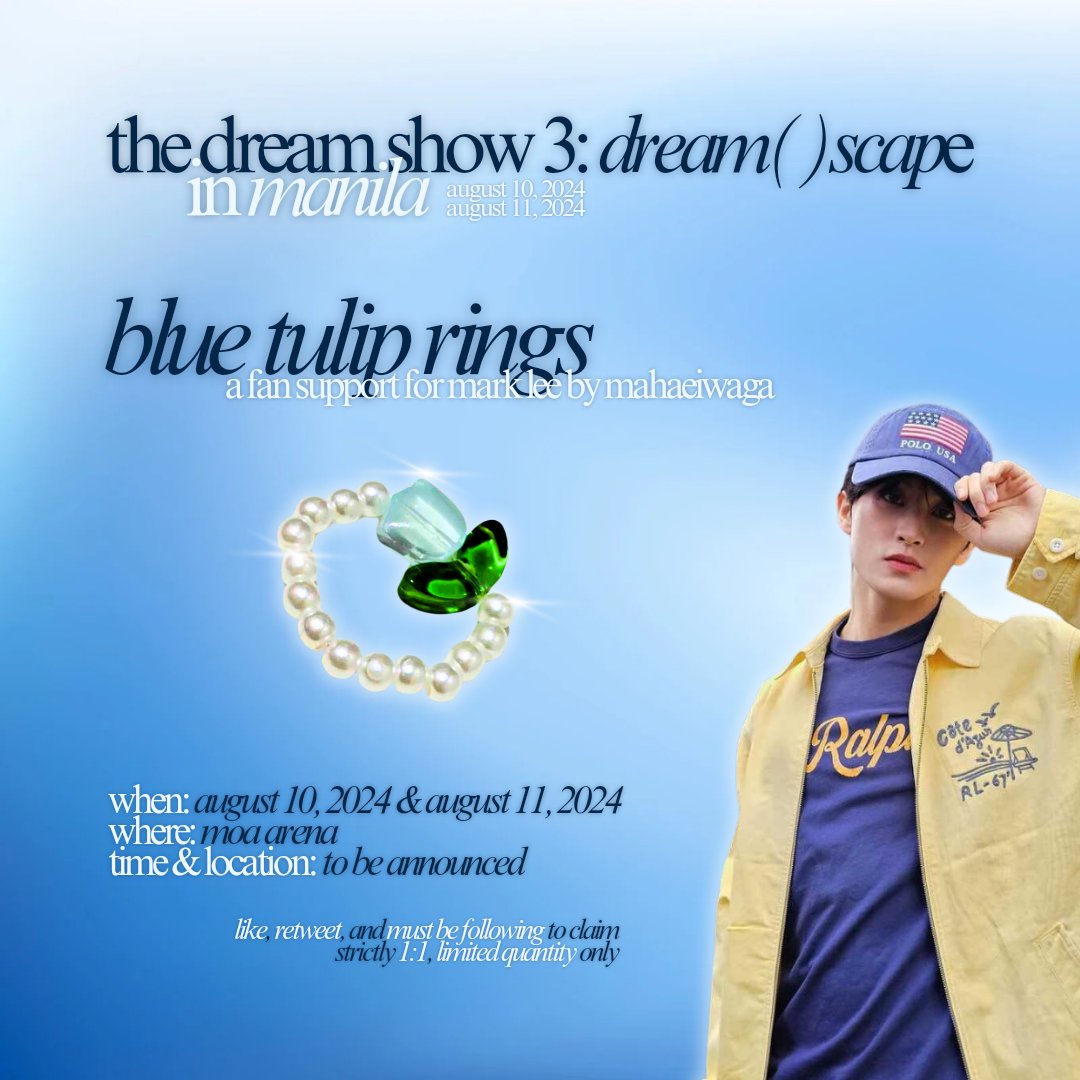 mahaeiwaga's tweet photo. . ݁₊ ⊹ . ݁˖ the dream show 3 : dream()scape in manila . ݁₊ ⊹ . ݁˖

₊ ⊹ ❀ blue tulips rings : a fan support for #MARK by @mahaeiwaga 

𔓘 day 1 &amp; day 2 ! 
𔓘 like, rt, and mbf to claim
𔓘 strictly 1:1, limited only

#THEDREAMSHOW3_in_MANILA
#THEDREAMSHOW3_in_MNL https://t.co/wAC6iMrhUf