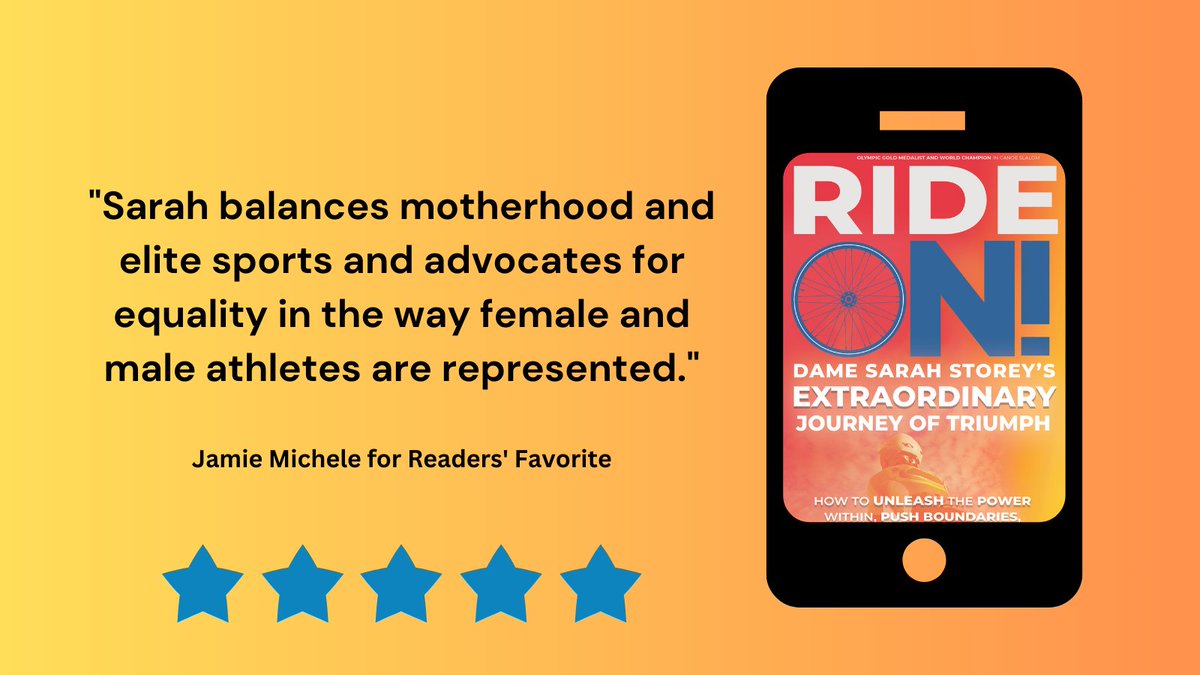 Balancing motherhood, elite sports, and championing equality Sarah's way. 🚴‍♀️💪 
#RideOn #BookReview  #Inspiration  #SarahStorey #WomenInSports  #EqualityInSports