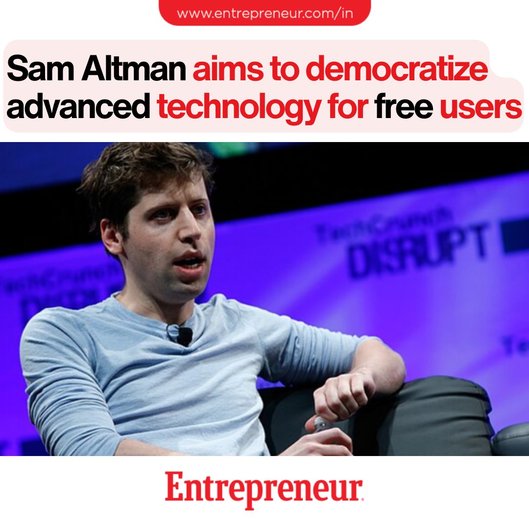 We Want to Make Advanced Technology Available To Free Users: Sam Altman(@sama)

Read: ow.ly/hxPg50RGFUC   

#TechNews #ConversationalAI #AICommunity #FutureTech #TechInnovation #ArtificialIntelligence #DALL3 #GPT4 #AIforAll #OpenAI