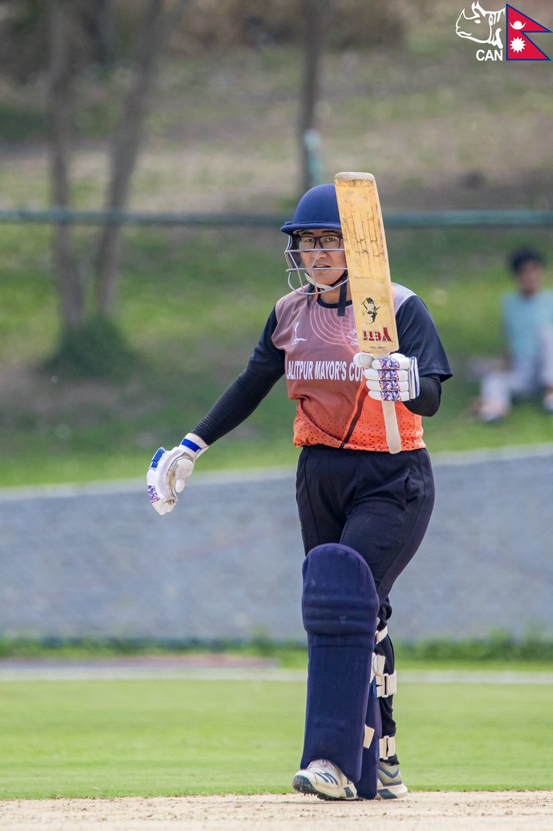 Skipper Sita Rana Magar anchors the victory for Nepal A.P.F Club reaching the fifty milestone as A.P.F comfortably chases the target down at 9.5 overs winning the match by 8 wickets 🏏 #HerGameToo | #WomensCricket | #NepalCricket