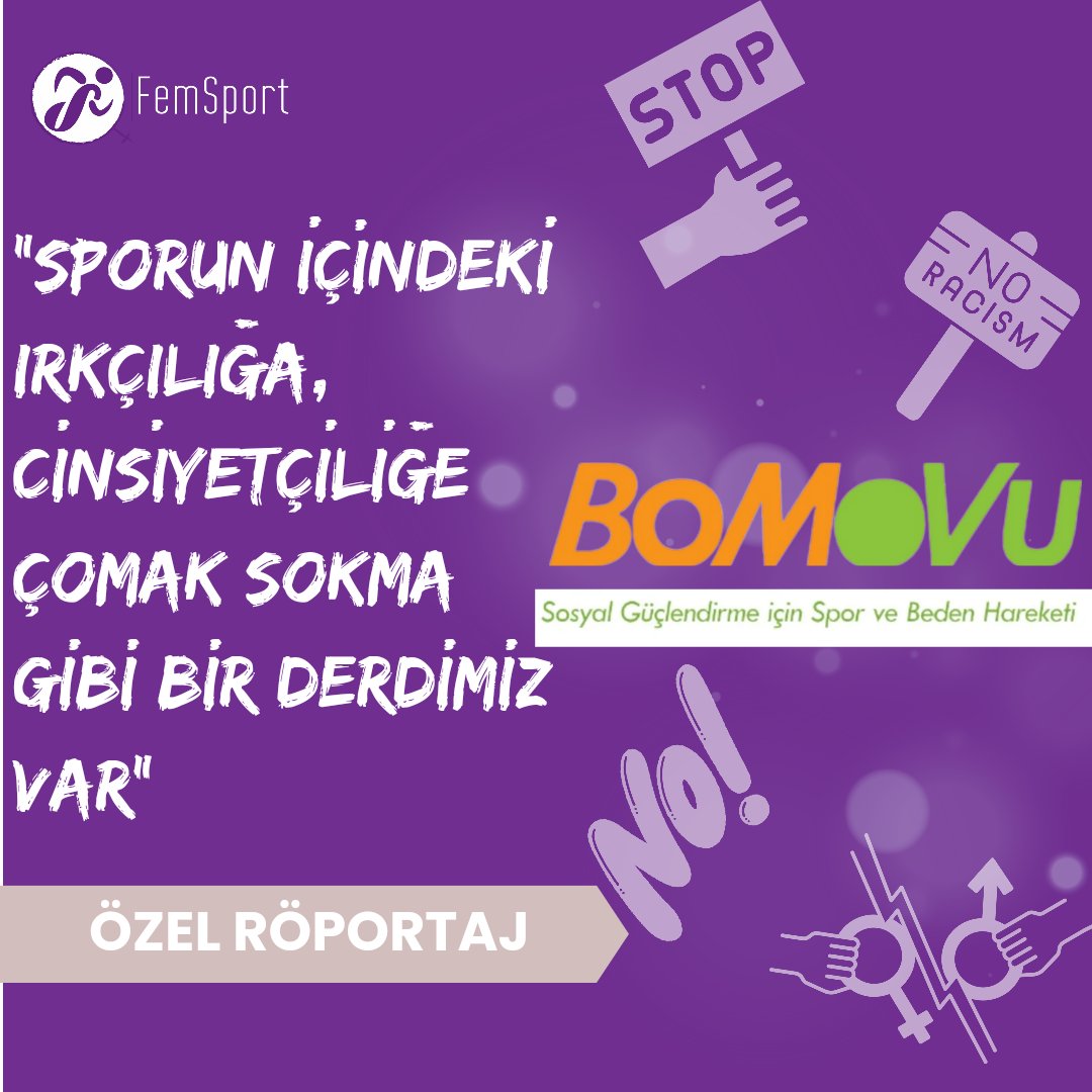 BoMoVu, sporu sosyal faydaya dönüştürmek için uğraşan ve bu alandaki ayrımcılıklarla mücadele eden bir dernek. 

Ayşegül Erkaya Arslan BoMoVu Derneği’nin eş genel koordinatörü Burcu Ayan ile derneğin çalışmalarına yönelik konuştu.

Röportajın tamamı: 

femsport.net/sporun-icindek…