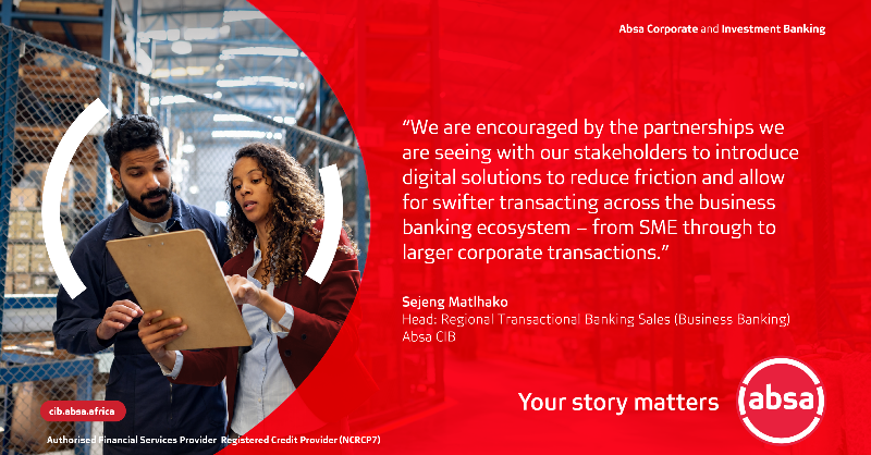 Absa_CIB's tweet photo. While there is a natural tension between the banks and the fintech operators, one of the areas where we are seeing some encouraging gains is around the Digitisation of client documents and other records required for finance. #AfricaExpertise #AbsaGrowthSummit