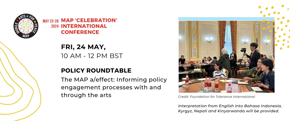 Fri, 24 May 10:00 am – 12:00 am BST Join us at the Policy Roundtable ‘The MAP A/Effect: Informing #Policy Engagement Processes with and through the Arts’. Register here: lincoln-ac-uk.zoom.us/meeting/regist… This session aims to deepen understanding of how arts-based approaches with