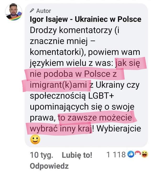 Ukrainiec (@UkrainiecPL) mówi Polakom, żeby się wynosili z Polski...

LOL