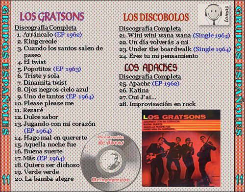 Colección Grupos Españoles Vol. 11 [CD PopMusic] Escúchalos: bit.ly/2K9mMXc Esta colección es un tributo a los grupos españoles de los años 60, una era que marcó el inicio de una revolución musical sin precedentes... #Melopopmusic #MúsicaEnEspañol