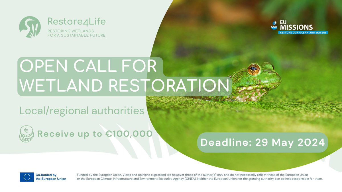 📢 Calling all 𝗹𝗼𝗰𝗮𝗹 𝗮𝗻𝗱 𝗿𝗲𝗴𝗶𝗼𝗻𝗮𝗹 𝗮𝘂𝘁𝗵𝗼𝗿𝗶𝘁𝗶𝗲𝘀!

Don't miss your chance to apply to Restore4Life's 𝗢𝗽𝗲𝗻 𝗖𝗮𝗹𝗹 𝗳𝗼𝗿 𝘄𝗲𝘁𝗹𝗮𝗻𝗱 𝗿𝗲𝘀𝘁𝗼𝗿𝗮𝘁𝗶𝗼𝗻.

🗓️ Deadline to apply: 29 May 2024

Learn more 👉 restore4life.eu/homepage/open-…