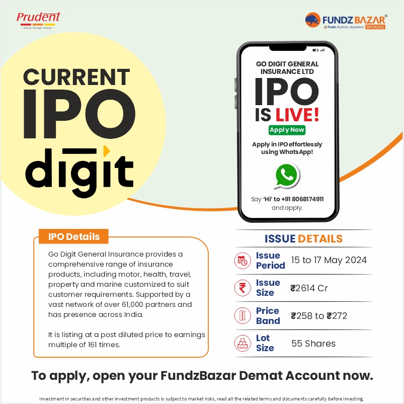 fundzbazar_b's tweet image. Go Digit General Insurance Ltd. IPO is LIVE on FundzBazar Broking.

👉 To apply, Open your FundzBazar Demat Account now -  bit.ly/2HhTO5z

 #GoDigitIPO #Godigitgeneralinsurance #Digitinsurance #NewIPO #CurrentIPO #StockMarketIndia #Investing #StockMarketNews