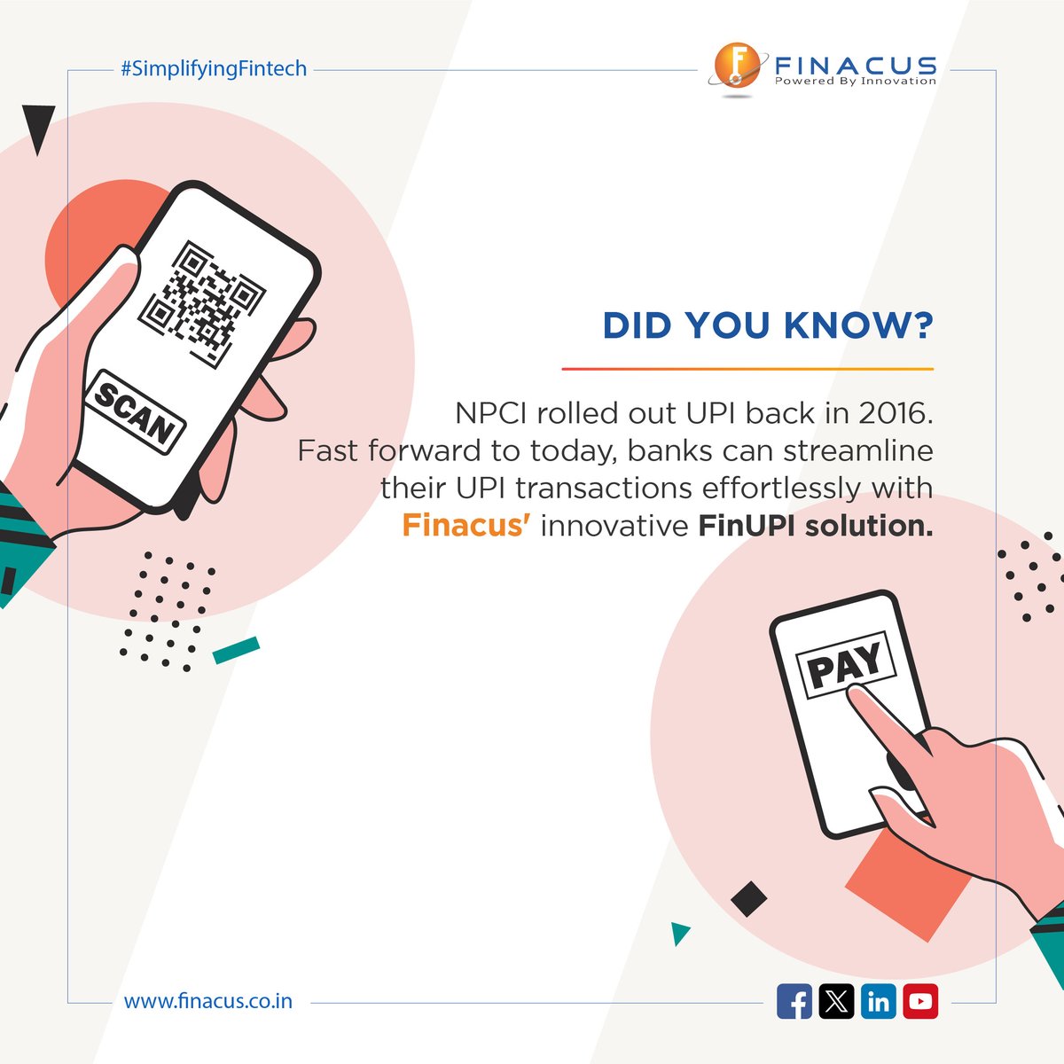 FinacusTech's tweet image. The FinUPI solution by @Finacustech includes an API interface with @NPCI_NPCI and a universal mobile interface for users✨

Book A Demo Session
📞+91 22-6689 4444
📩 info@finacus.co.in
🔍 finacus.co.in

#UPI #NPCI #Banking #IndianBanks #DigitalBanking #India #Finacus