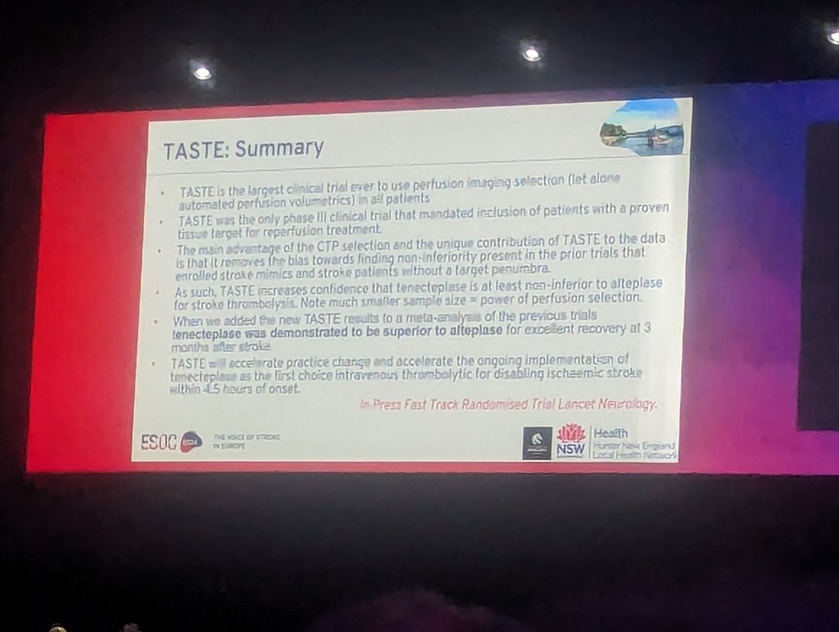 Results from the TASTE trial site tenectoplase is at least non-inferior #esoc2024 @NRI_research