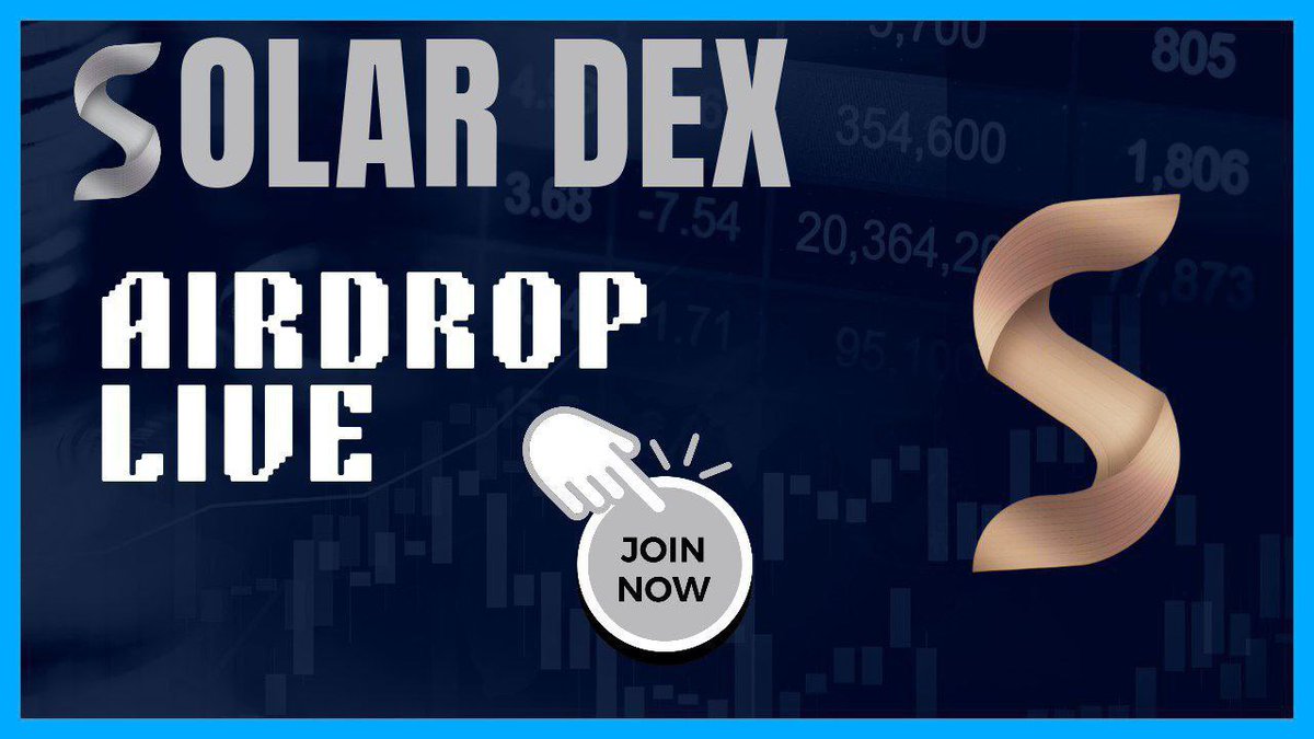 🎁 Solar Dex Airdrop is now Live 🌥️ Total Pool: 3 Million Tokens 🌟 Rating: ⭐⭐⭐⭐⭐ 🏆 Winners: All Valid Participants 📅 End Date : To be determined 📘 Airdrop Page - …rdexairdrop-production.up.railway.app/EarnPoints #Airdrop #Solardex #AirdropAuditors #Airdrops