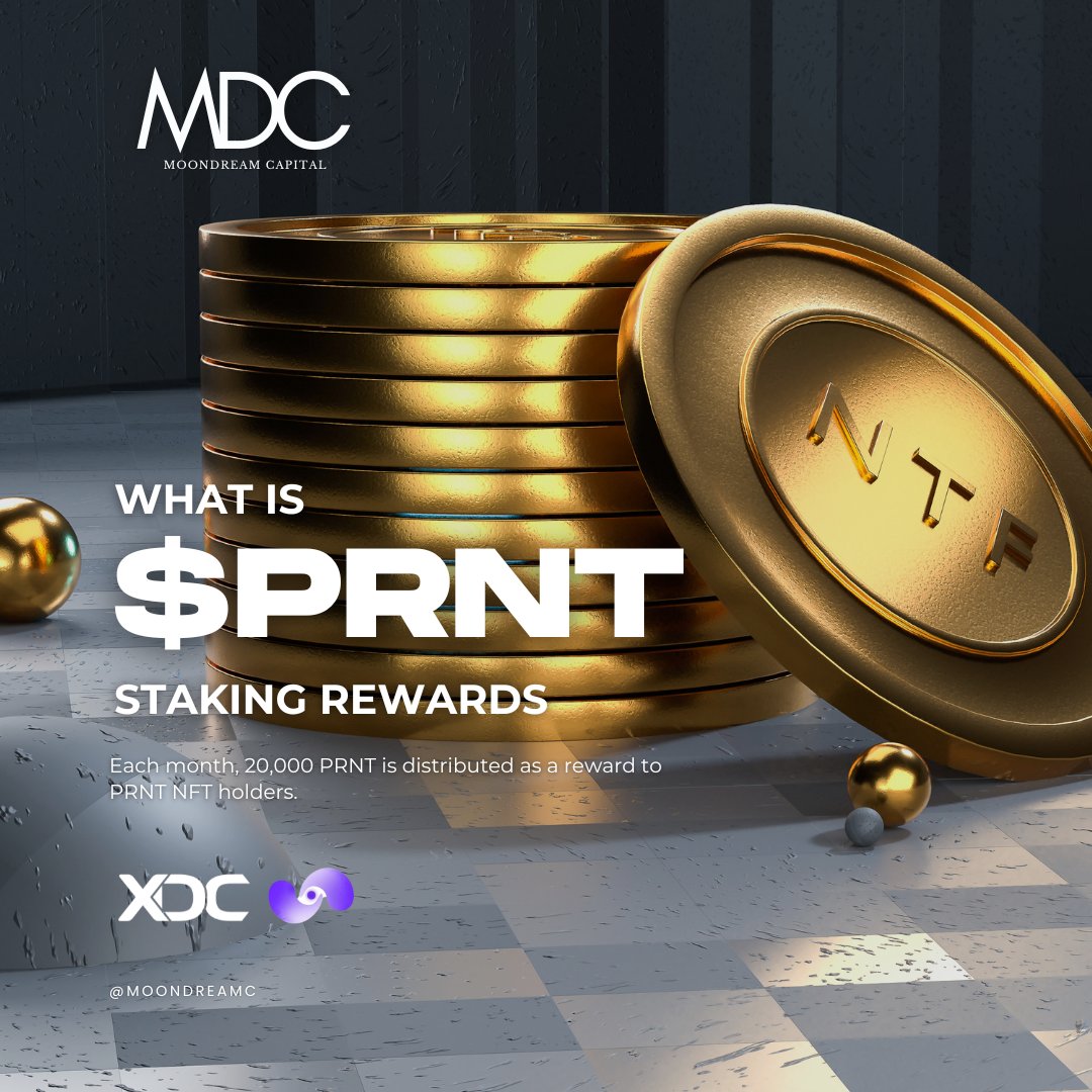 🔍 Curious about $PRNT @PrimeNumbersFI Staking rewards? Dive in!

Discover the rewarding world of PRNT NFTs Staking Rewards! 🎁 

Each month, 20,000 PRNT is distributed as a reward to these valued holders. 💰🎉

#MDC #PRNT #StakingRewards #NFTs #XDC #crypto