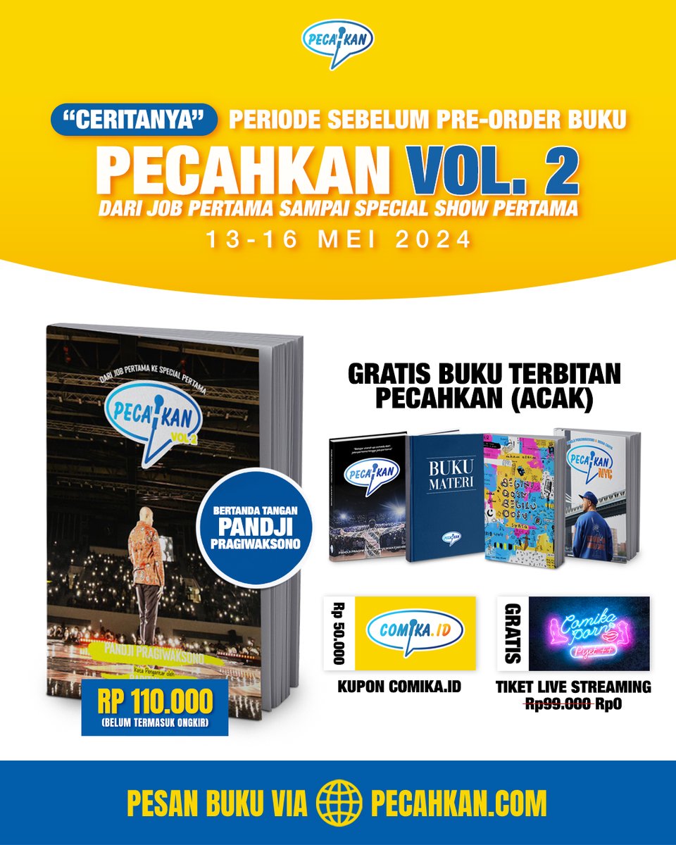 Panduan jadi komika yang hidup dari karya ⬇

Sikat sekarang di buku.pecahkan.com 🔥