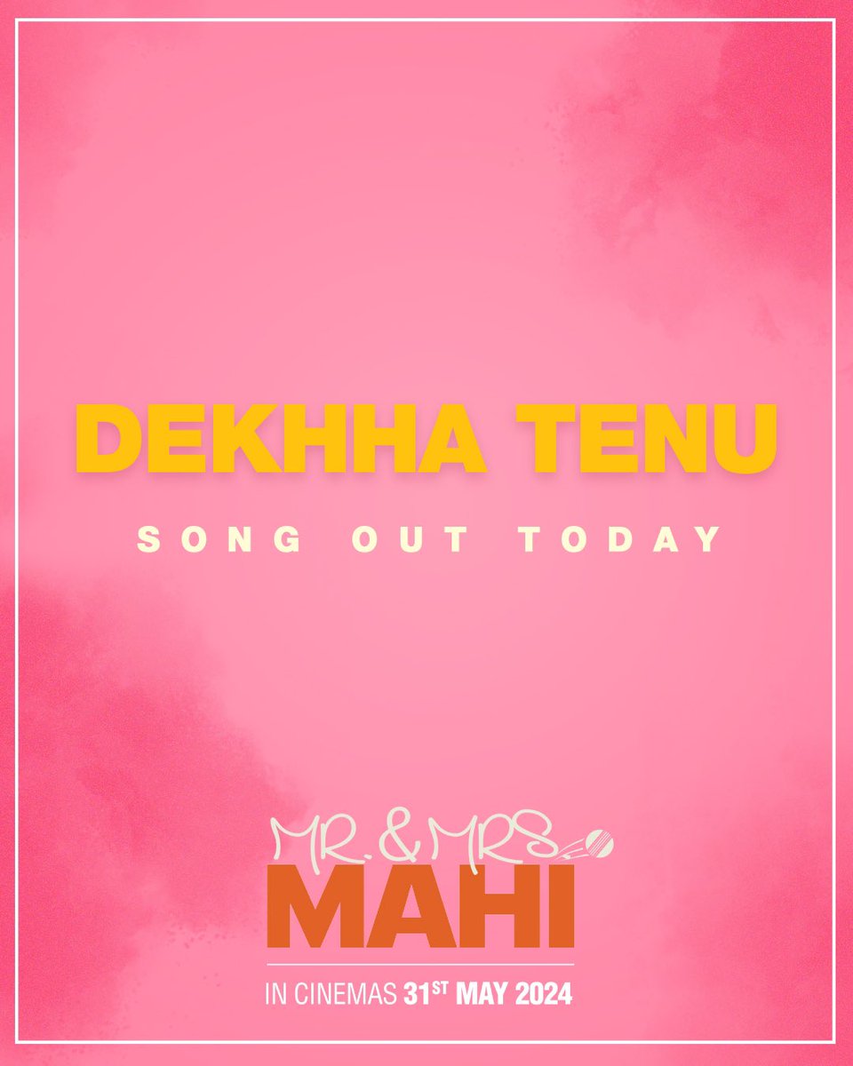 A love like #TheMahiWay! Tag that person who captured your heart and left you with butterflies at first sight!💓 #DekhhaTenu song out today. 🔗 - bit.ly/DekhhaTenu #MrAndMrsMahi in cinemas near you on May 31st! #KaranJohar @apoorvamehta18 @RajkummarRao #JanhviKapoor