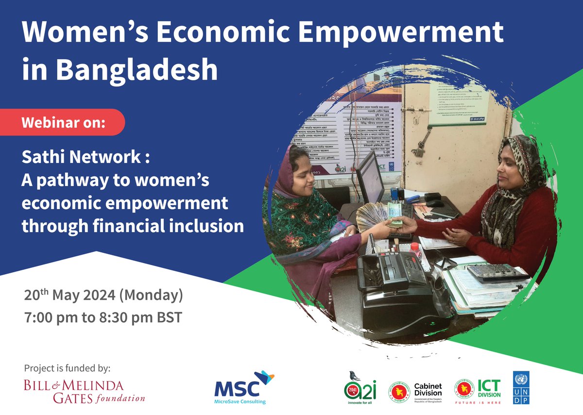 Save the date! 🗓️ Join us on 20th May 2024 for a webinar on women’s economic empowerment. In this webinar, we will discuss the role played by digital public infrastructure to empower women entrepreneurs. Register now to save your spot 👉 tinyurl.com/mr8hsbnp #Webinar