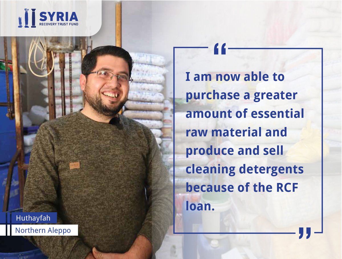Huthayfah, is a #loan recipients from the '#Revolving Credit Fund to Support Livelihoods Recovery in Northern Aleppo' (#RCF) #project. 

He was able to develop and expand his business from just an idea to a successful project he takes pride in. 

Learn more about his story at…
