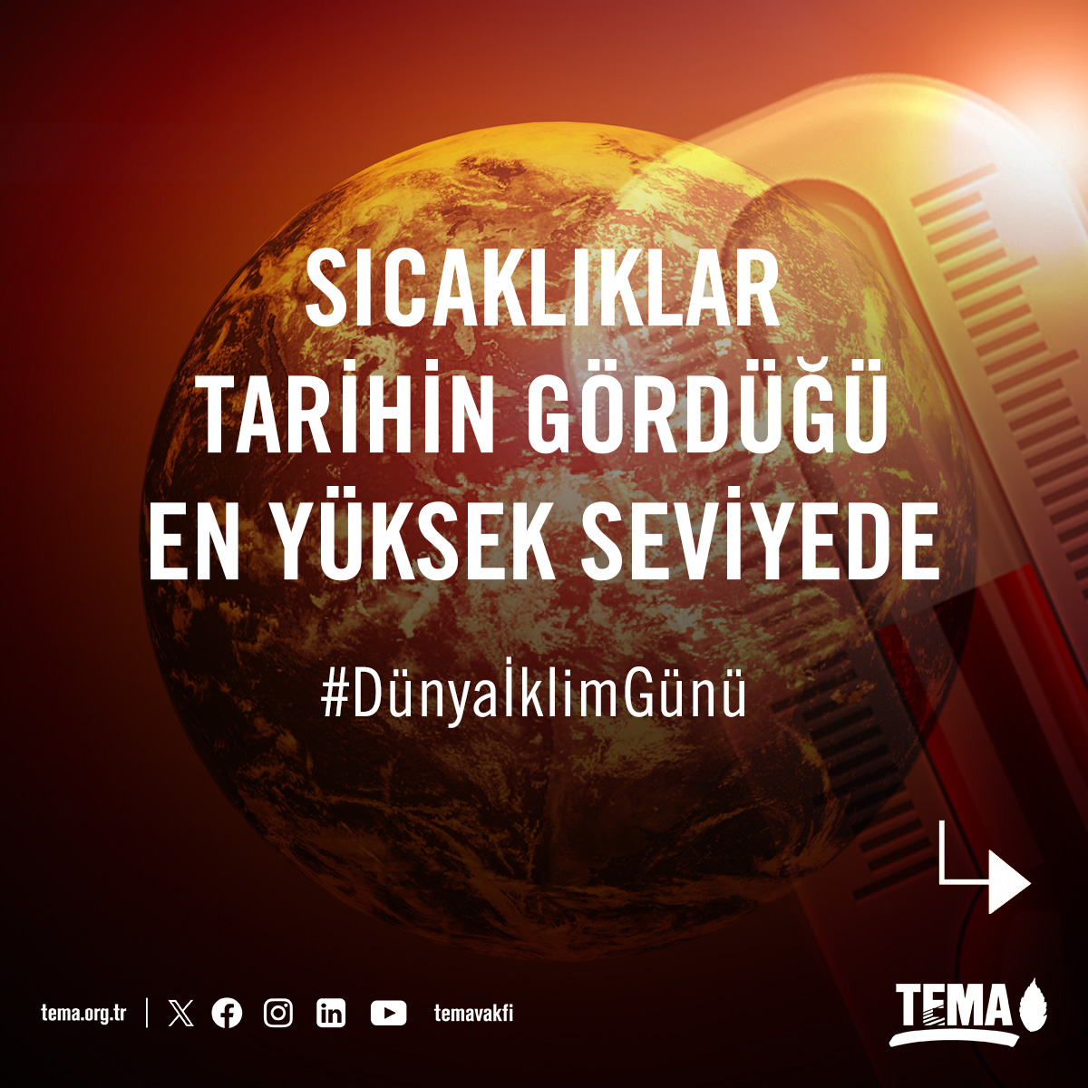 Bugün Dünya İklim Günü ☀ 🌡 1940’lardan günümüze yapılan sıcaklık ölçümleri incelendiğinde Haziran 2023'ten Nisan 2024'e kadar geçen süreçte üst üste 11 aydır tarihteki en sıcak ayları yaşıyoruz. 🌡 Son 1 yılda küresel ortalama sıcaklık, sanayi öncesi döneme (1850 - 1900)