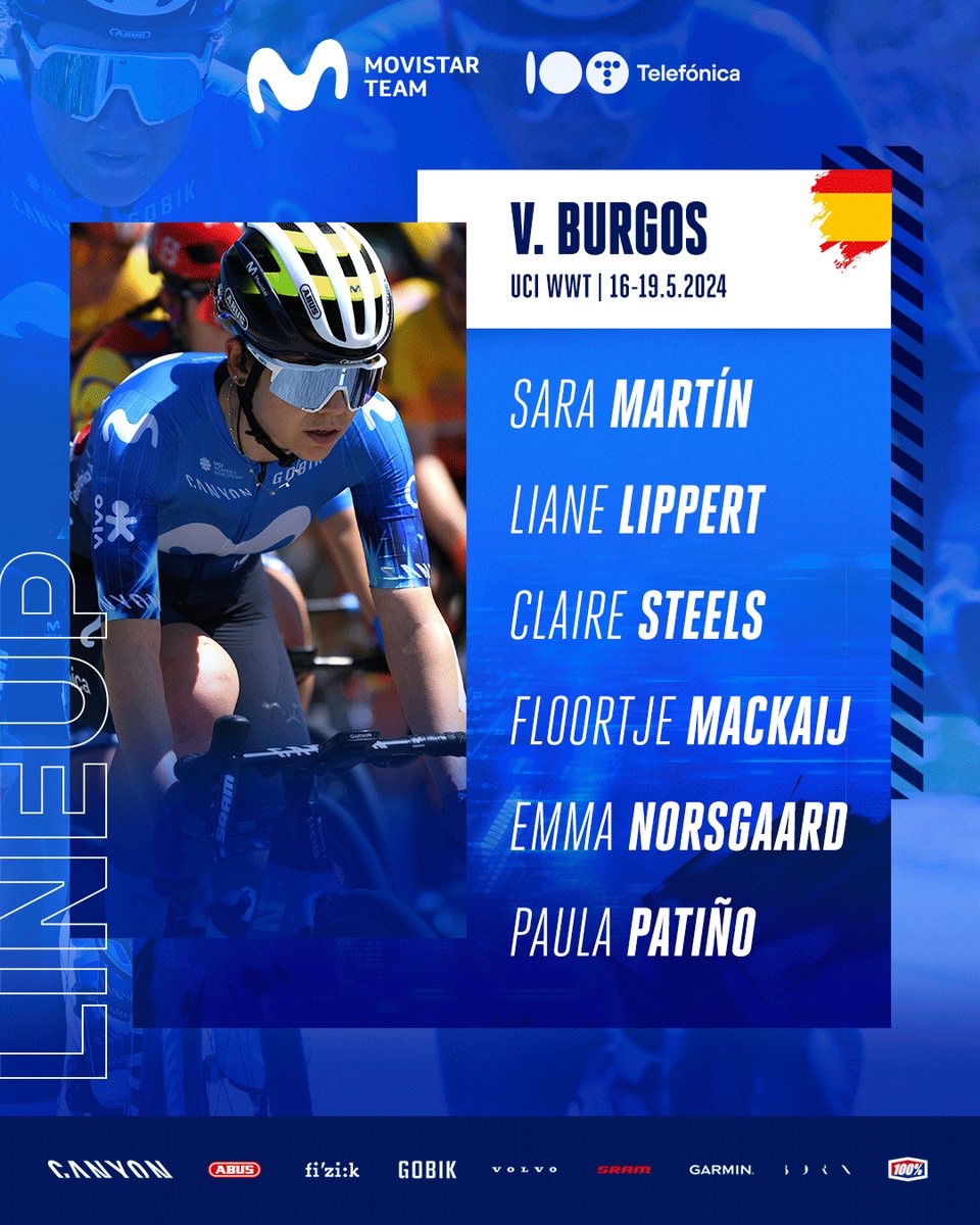 Movistar Team (@movistar_team) on Twitter photo 🍷🥩🏡 Ya estamos donde <a href="/SamartinmartinA/">Sara Martín</a> para la <a href="/VueltaBurgos/">Vuelta a Burgos</a> que comienza mañana jueves → bit.ly/guiaBurgosFem24
Ⓜ️ Equipo de calidad para la última @uci_wwt del año en casa, con <a href="/LianeLippert/">Liane Lippert</a>, <a href="/claire_steels/">Steels Fitness</a>, <a href="/floortjemackaij/">Floortje Mackaij</a>, <a href="/emmanorsgaard1/">emmanorsgaard</a> y <a href="/paulapb291/">@paulapb29</a>
#VueltaBurgos 🍷🥩🏡 Ya estamos donde <a href="/SamartinmartinA/">Sara Martín</a> para la <a href="/VueltaBurgos/">Vuelta a Burgos</a> que comienza mañana jueves → bit.ly/guiaBurgosFem24
Ⓜ️ Equipo de calidad para la última @uci_wwt del año en casa, con <a href="/LianeLippert/">Liane Lippert</a>, <a href="/claire_steels/">Steels Fitness</a>, <a href="/floortjemackaij/">Floortje Mackaij</a>, <a href="/emmanorsgaard1/">emmanorsgaard</a> y <a href="/paulapb291/">@paulapb29</a>
#VueltaBurgos