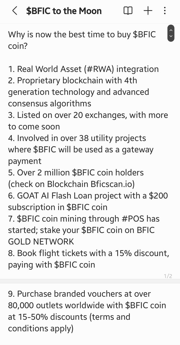 Listed Some Points for $BFIC coin, 
Why you should invest in this Coin.  🪙 
#BFICCoin #Bfic #BFICCOMMUNITY #Blockchainfoundationforinnovationandcollabration #consensus2024  #coindeskconsensus #USA #cryptocommunity #TotheFuture  #BFICinConsensus #BFICxConsensus #Vechain  #Blove