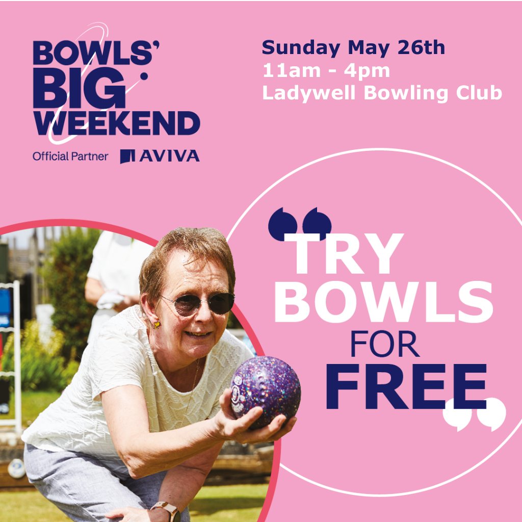 ICYMI - #Ladywell are taking part in Bowls' Big Weekend on Sunday May 26th, with a free Open Day. Come along, meet our members and have a go at #bowls.