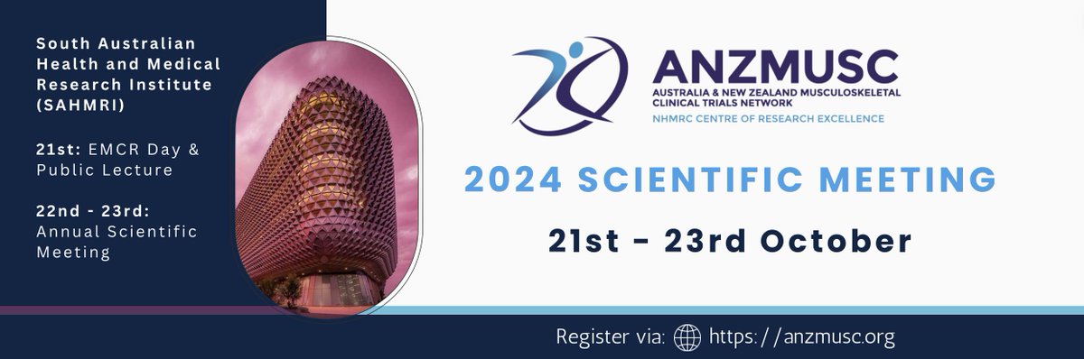 🌟Join us for our 2024 Scientific Meeting <a href="/sahmriAU/">SAHMRI</a>
Book now to take advantage of Early Bird rates! Generous ECR Scholarships available, apply by 7th June. tinyurl.com/2t4hskpz