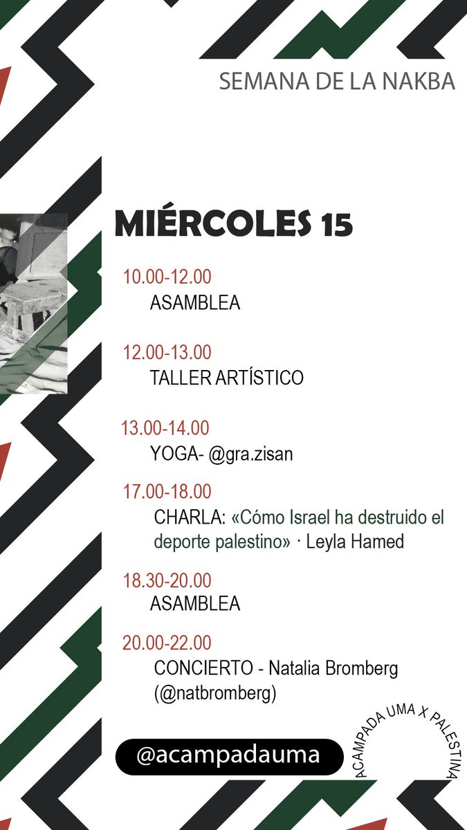 🇵🇸⛺ Comienza el sexto día de encierro estudiantil en la Biblioteca General. 

Aquí están las actividades de hoy.
¡Pásate!