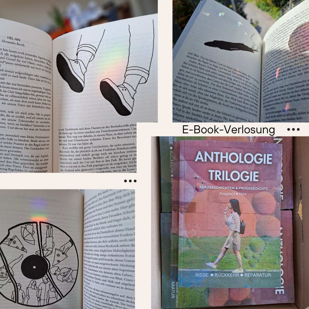 Verlosung! Ich vergebe 20x das E-Book der neuen #AnthologieTrilogie. 21 Autor*innen haben Geschichten zu den Themen Risse, Rückkehr und Reparatur geschrieben. Neugierig? Dann like und kommentiere diesen Post bis zum 21.5.24 um 10 Uhr. #Gewinnspiel