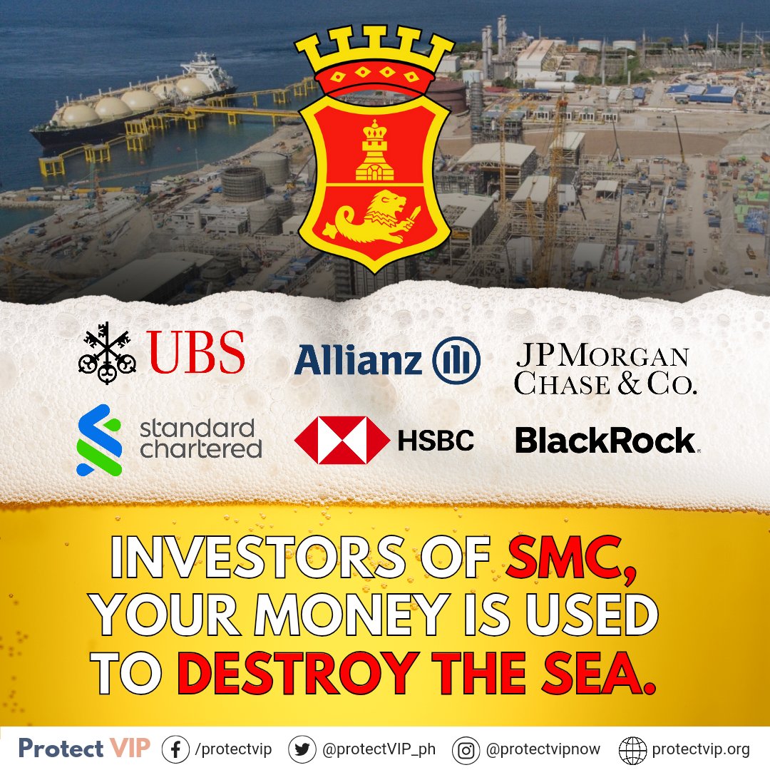 Investors of SMC, your money is used to destroy the sea! 💸👎 @UBS @StanChart @Allianz @HSBC @jpmorgan @BlackRock