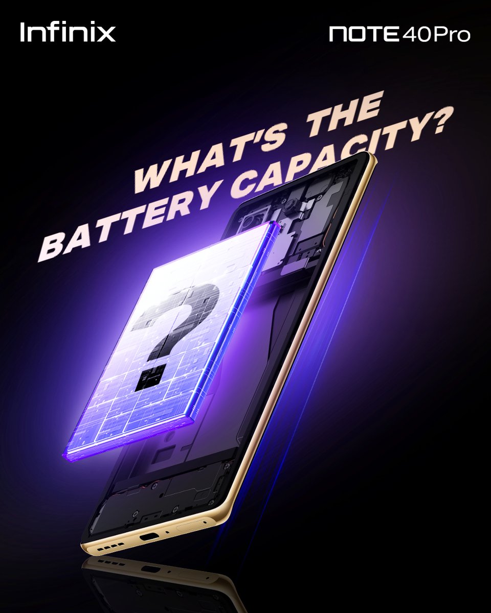 Guess and Win! What's the battery capacity for Infinix Note 40 Pro? Drop your answer below using #InfinixNote40Pro for a chance to WIN! [Most accurate answer with highest engagement wins] #Infinix #TakeCharge247